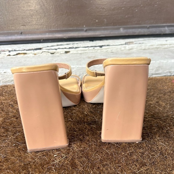 Jeffery Campbell Dusty Nude Patent Leather Hustler Platform Sandals Sz 7.5 - Picture 4 of 11